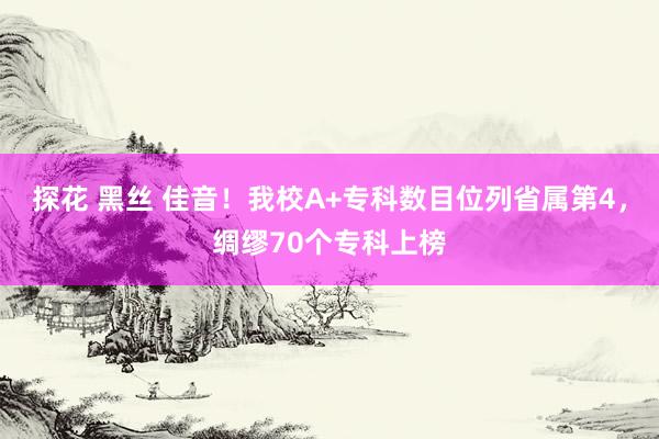 探花 黑丝 佳音！我校A+专科数目位列省属第4，绸缪70个专科上榜