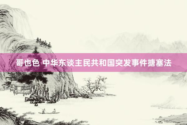 哥也色 中华东谈主民共和国突发事件搪塞法
