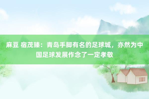 麻豆 宿茂臻：青岛手脚有名的足球城，亦然为中国足球发展作念了一定孝敬