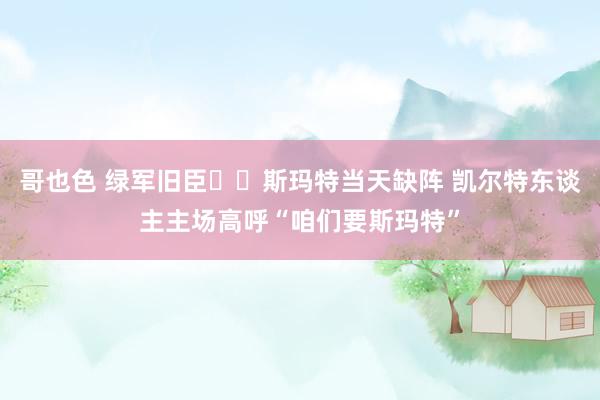 哥也色 绿军旧臣☘️斯玛特当天缺阵 凯尔特东谈主主场高呼“咱们要斯玛特”
